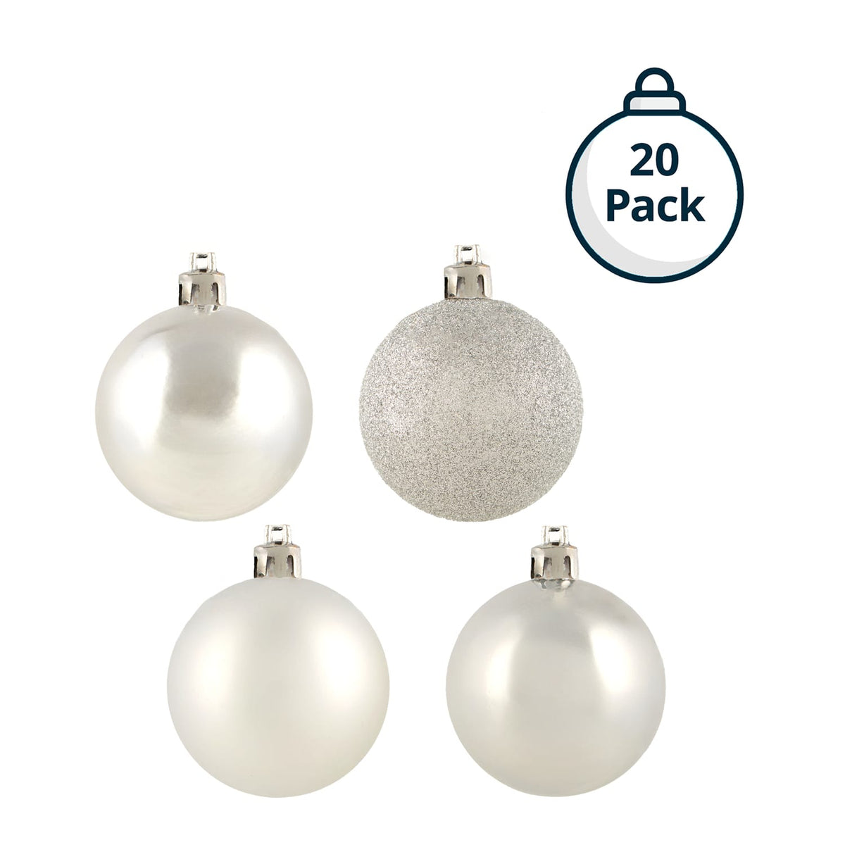 Festive Feeling 6cm Christmas Bauble 20 Pack - Silver, product image 2