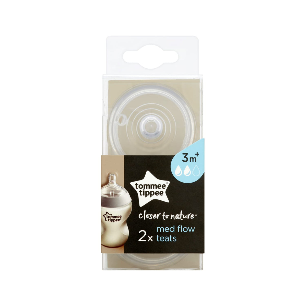 Tommee Tippee Closer To Nature 2 Med Flow Teats 3m+, product image 2