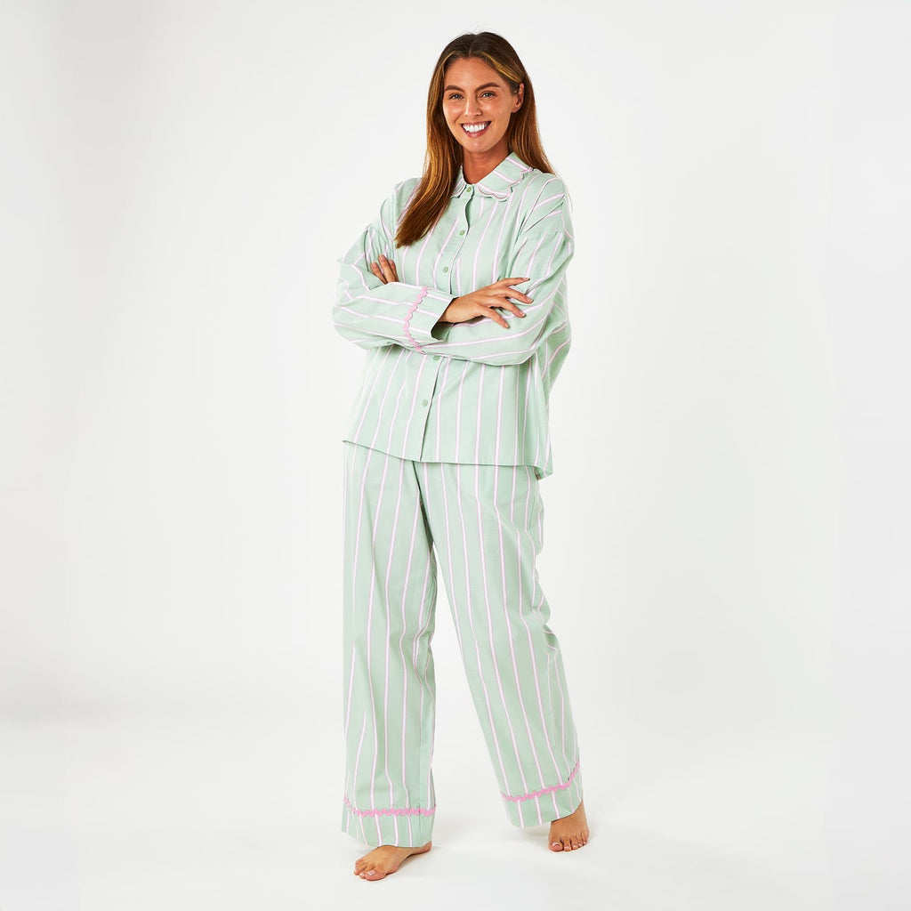 Originals Ladies Mint Stripe Pyjamas