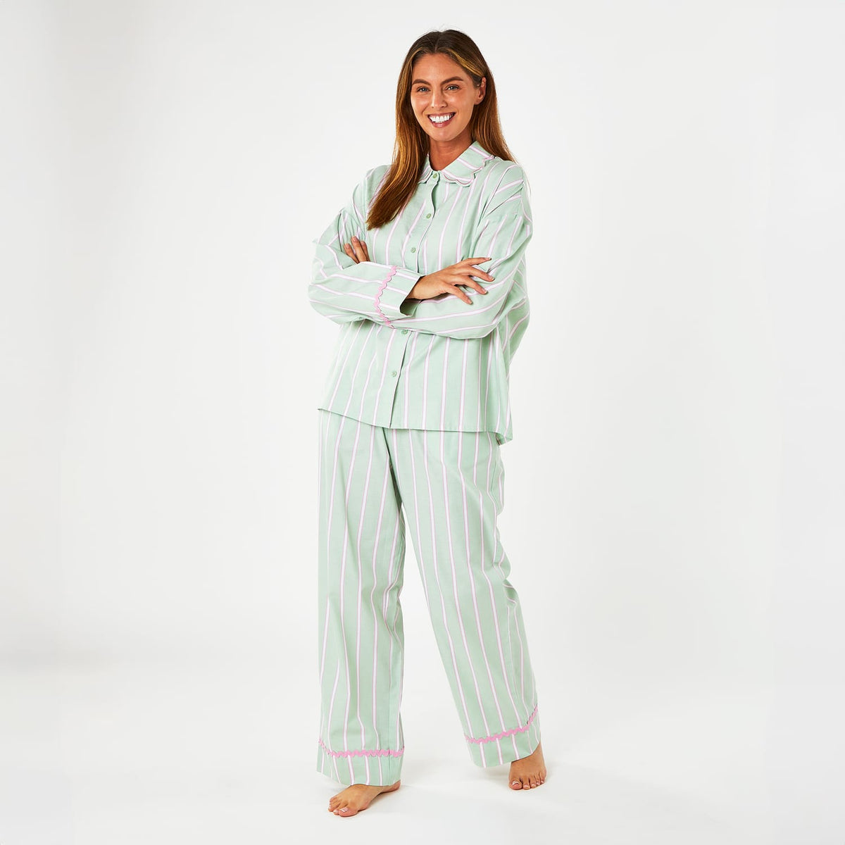 Originals Ladies Mint Stripe Pyjamas