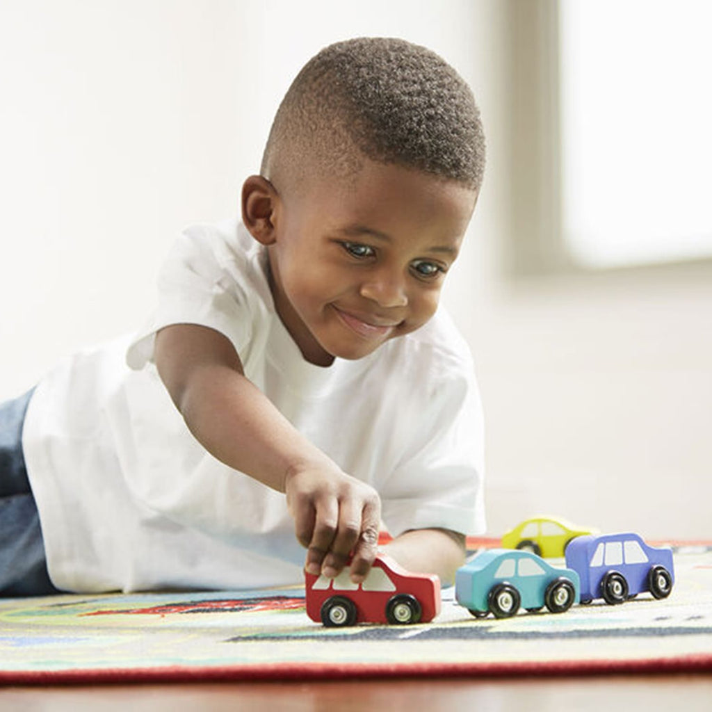Melissa & Doug Road Rug & 4 Wooden Cars, product image 3
