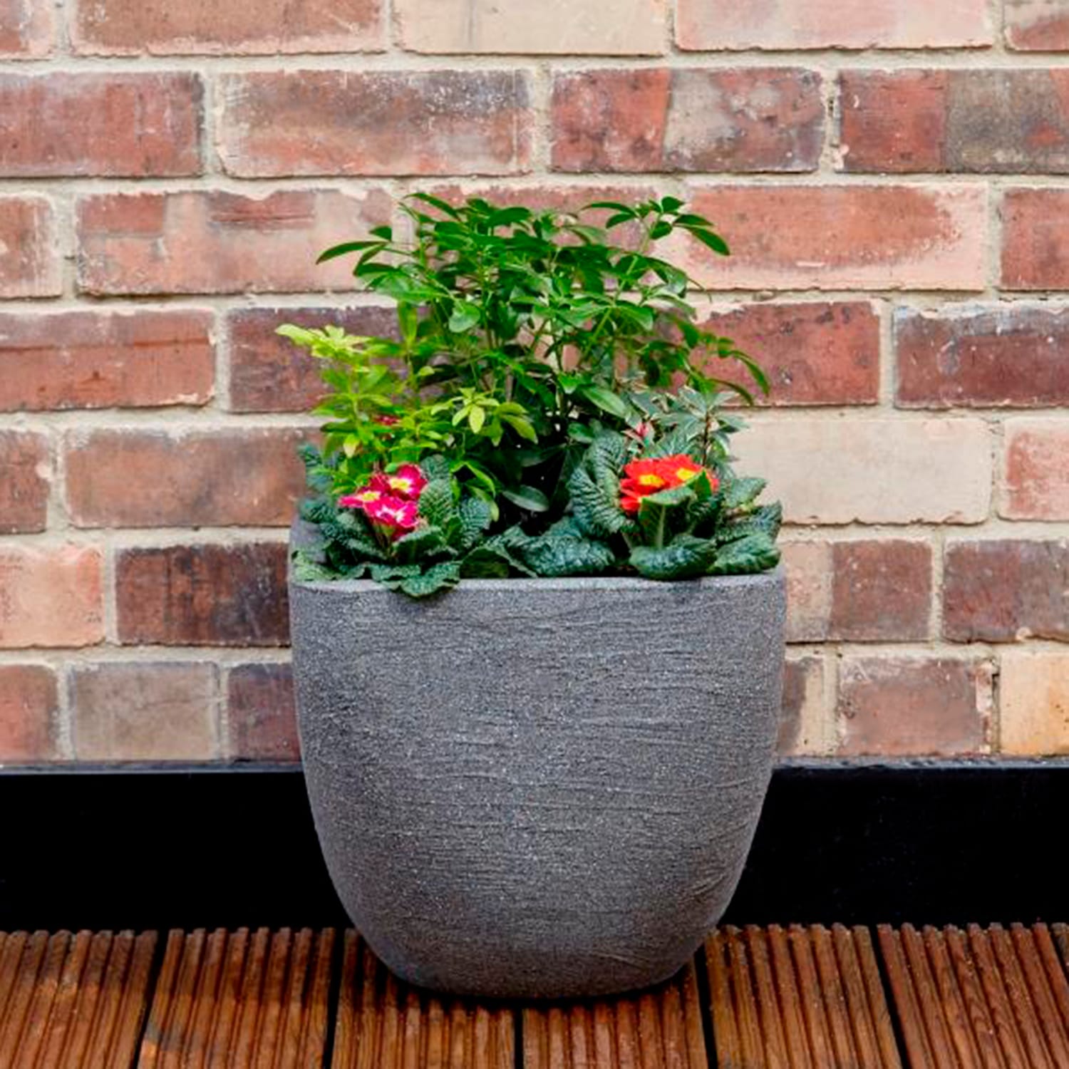 Strata Square Top Round Base Planter - Small, product image 2