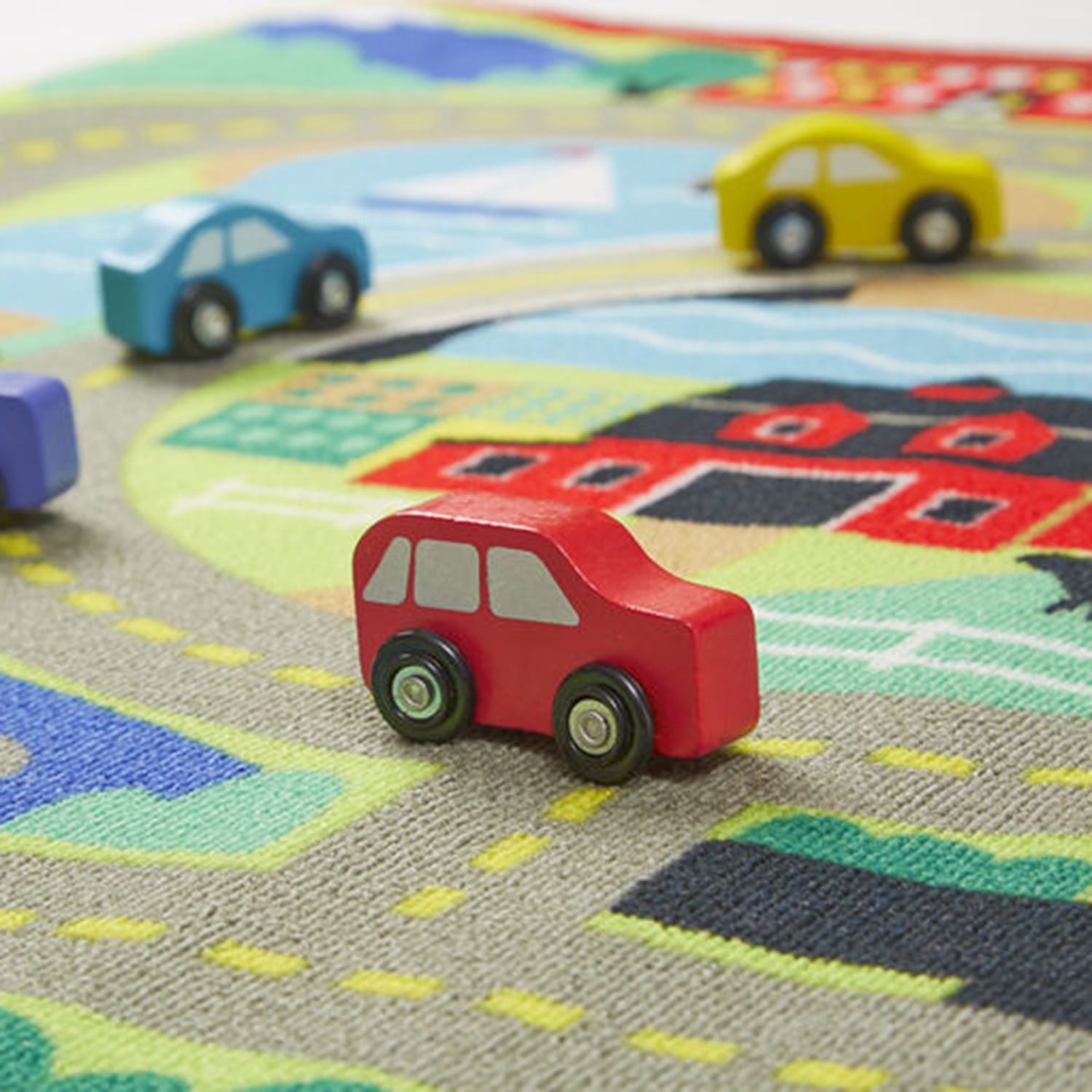 Melissa & Doug Road Rug & 4 Wooden Cars, product image 2