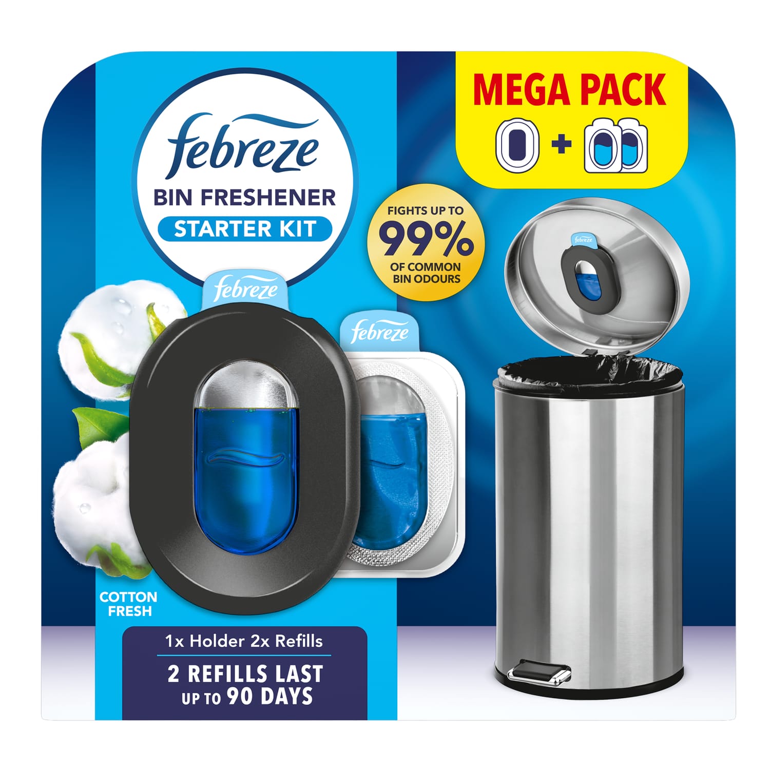 Febreze Bin Freshener Starter Kit - Cotton Fresh